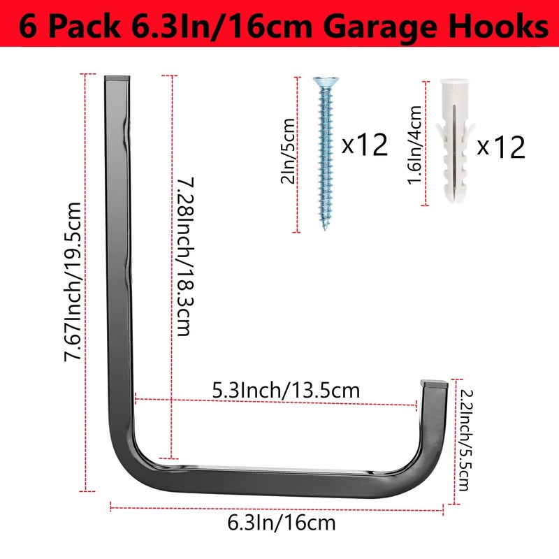 Heavdace Garage Storage Hook  6.3 Inch Heavy Duty Wall Mount Utility Hanger - Image 2
